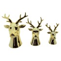 Clayre & Eef Statuetta Cervo 16 cm Color oro Porcellana