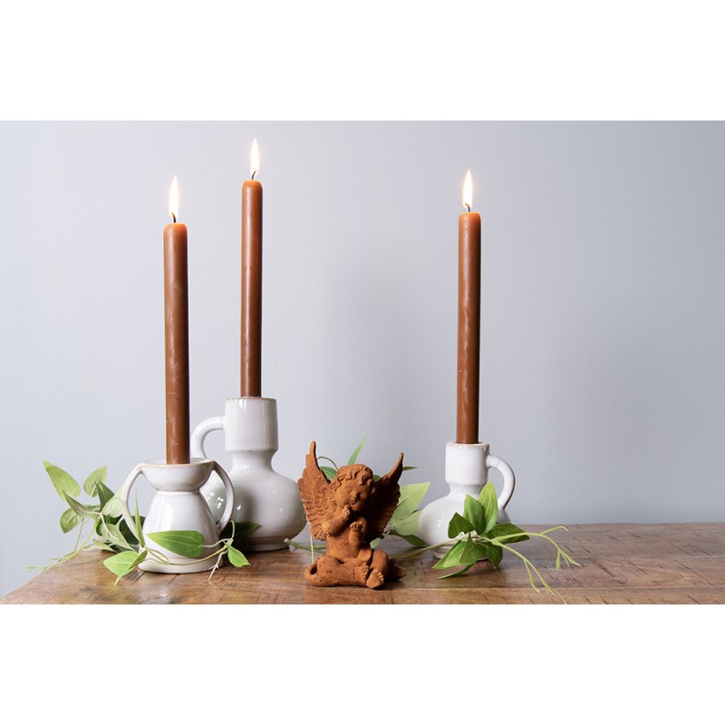 Clayre & Eef Candelabro 14 cm Beige Porcellana