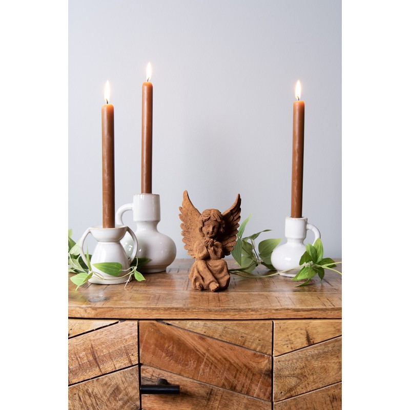 Clayre & Eef Candelabro 14 cm Beige Porcellana