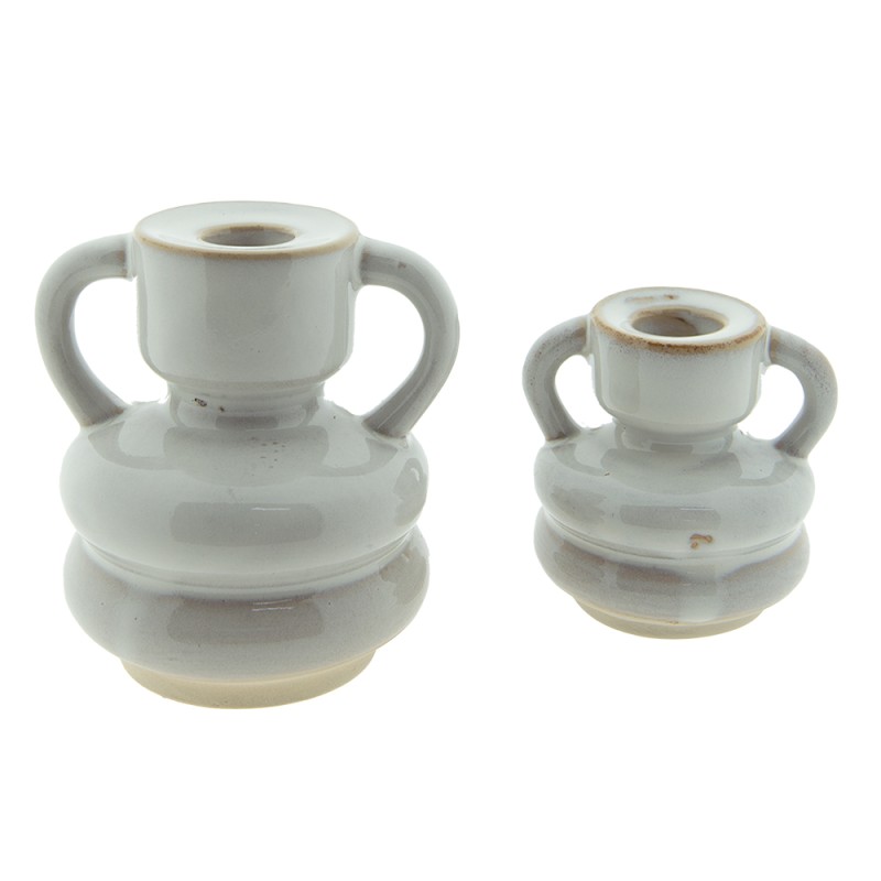 Clayre & Eef Candle holder 9 cm Beige Porcelain
