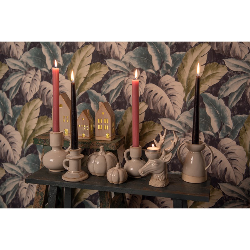 Clayre & Eef Candle holder 9 cm Beige Porcelain