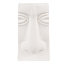 Clayre & Eef Vase Face 15x9x25 cm White Ceramic