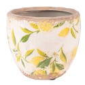 Clayre & Eef Fioriera Ø 12x11 cm Giallo Ceramica Limone