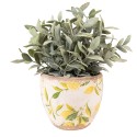 Clayre & Eef Fioriera Ø 12x11 cm Giallo Ceramica Limone
