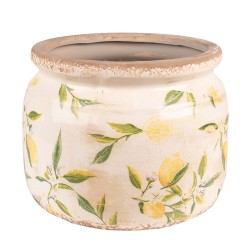 Clayre & Eef Fioriera Ø 20x15 cm Giallo Ceramica Limone
