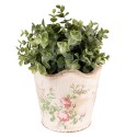 Clayre & Eef Planter Ø 18x17 cm Pink Beige Ceramic Flowers