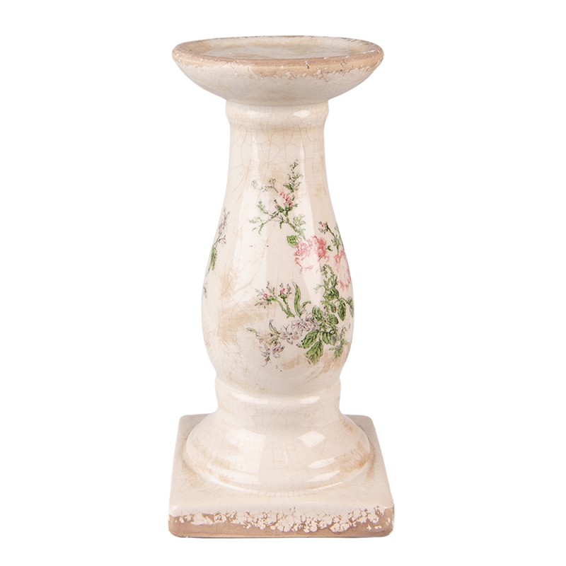 Clayre & Eef Chandelier Ø 12x24 cm Rose Beige Céramique Fleurs