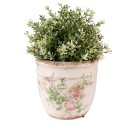 Clayre & Eef Planter Ø 15x14 cm Pink Beige Ceramic Flowers