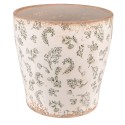 Clayre & Eef Planter Ø 17x16 cm Green Beige Ceramic Flowers