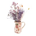 Clayre & Eef Dekorative Kanne 16x11x18 cm Rosa Beige Keramik Blumen
