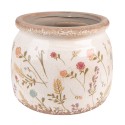 Clayre & Eef Pot de fleurs Ø 20x15 cm Rose Beige Céramique Fleurs