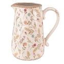 Clayre & Eef Decoration can 21x14x23 cm Pink Beige Ceramic Flowers