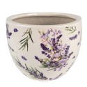 Clayre & Eef Bloempot  Ø 15x11 cm Paars Groen Keramiek Lavendel