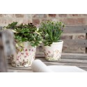 Clayre & Eef Planter Ø 12x10 cm Pink Beige Ceramic Flowers