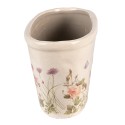 Clayre & Eef Fioriera 27x13x14 cm Rosa Beige Ceramica Ovale Fiori