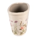 Clayre & Eef Fioriera 23x10x11 cm Rosa Beige Ceramica Ovale Fiori