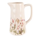 Clayre & Eef Brocca decorativa 20x13x25 cm Rosa Beige Ceramica Fiori