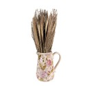 Clayre & Eef Decoration can 20x14x23 cm Pink Beige Ceramic Flowers