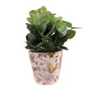 Clayre & Eef Planter Ø 14x13 cm Pink Beige Ceramic Flowers