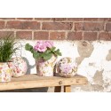 Clayre & Eef Planter Ø 14x13 cm Pink Beige Ceramic Flowers