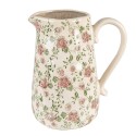 Clayre & Eef Brocca decorativa 20x14x23 cm Rosa Beige Ceramica Fiori