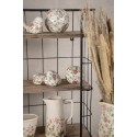 Clayre & Eef Decoration Ø 9x8 cm Pink Beige Ceramic Flowers