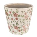 Clayre & Eef Bloempot  Ø 12x10 cm Roze Beige Keramiek Bloemen