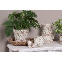 Clayre & Eef Bloempot  Ø 12x10 cm Roze Beige Keramiek Bloemen