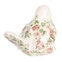 Clayre & Eef Statuetta Uccello 19x11x14 cm Rosa Beige Ceramica Fiori