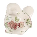 Clayre & Eef Figurine Bird 10x6x7 cm Pink Beige Ceramic Flowers