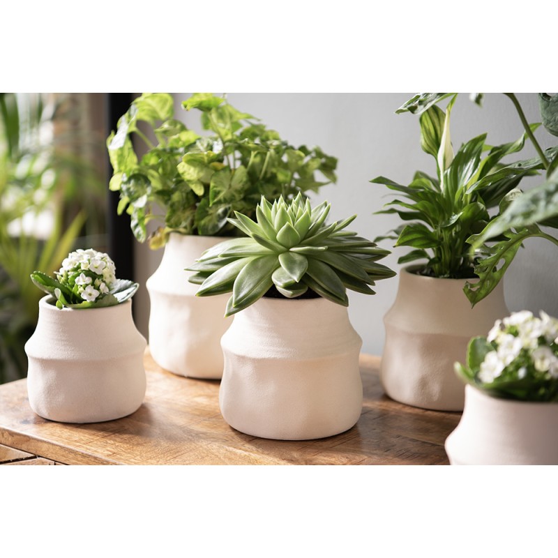 Clayre & Eef Bloempot  Ø 15x13 cm Beige Keramiek