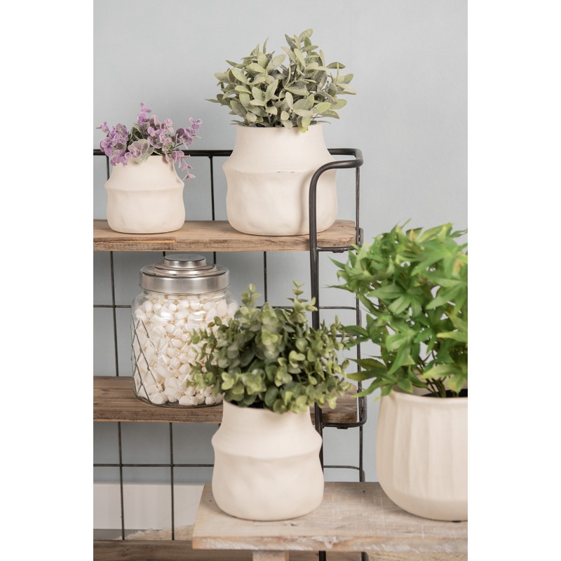 Clayre & Eef Bloempot  Ø 15x13 cm Beige Keramiek