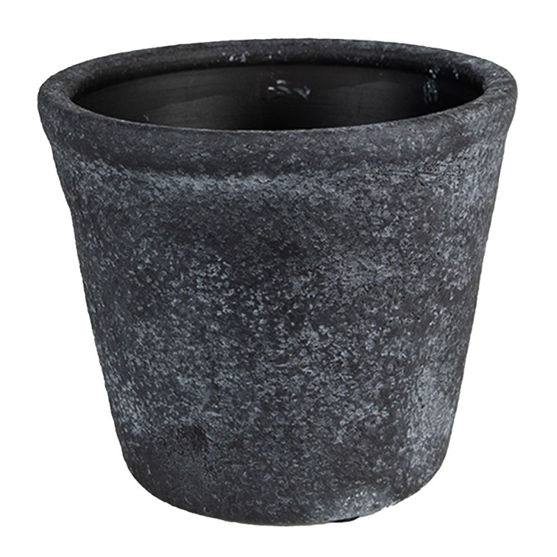 Clayre & Eef Blumentopf Ø 8x7 cm Grau Keramik