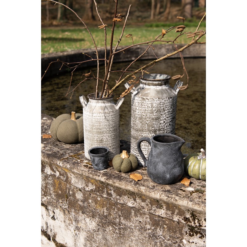 Clayre & Eef Decoratie Kan  16x13x15 cm Grijs Keramiek