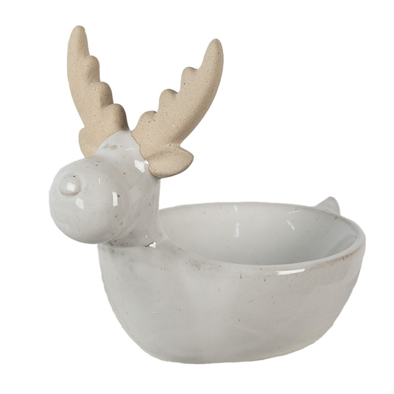 Clayre & Eef Bol de décoration Rennes 17x12x15 cm Beige Porcelaine