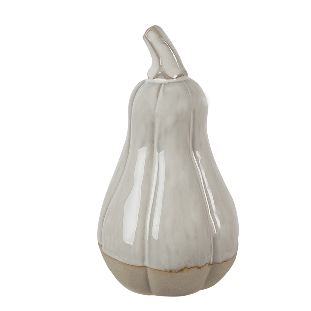 Clayre & Eef Decoratie Pompoen 15 cm Beige Porselein afbeelding 1