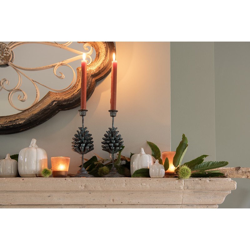 Clayre & Eef Decorazione Zucca 10 cm Beige Porcellana