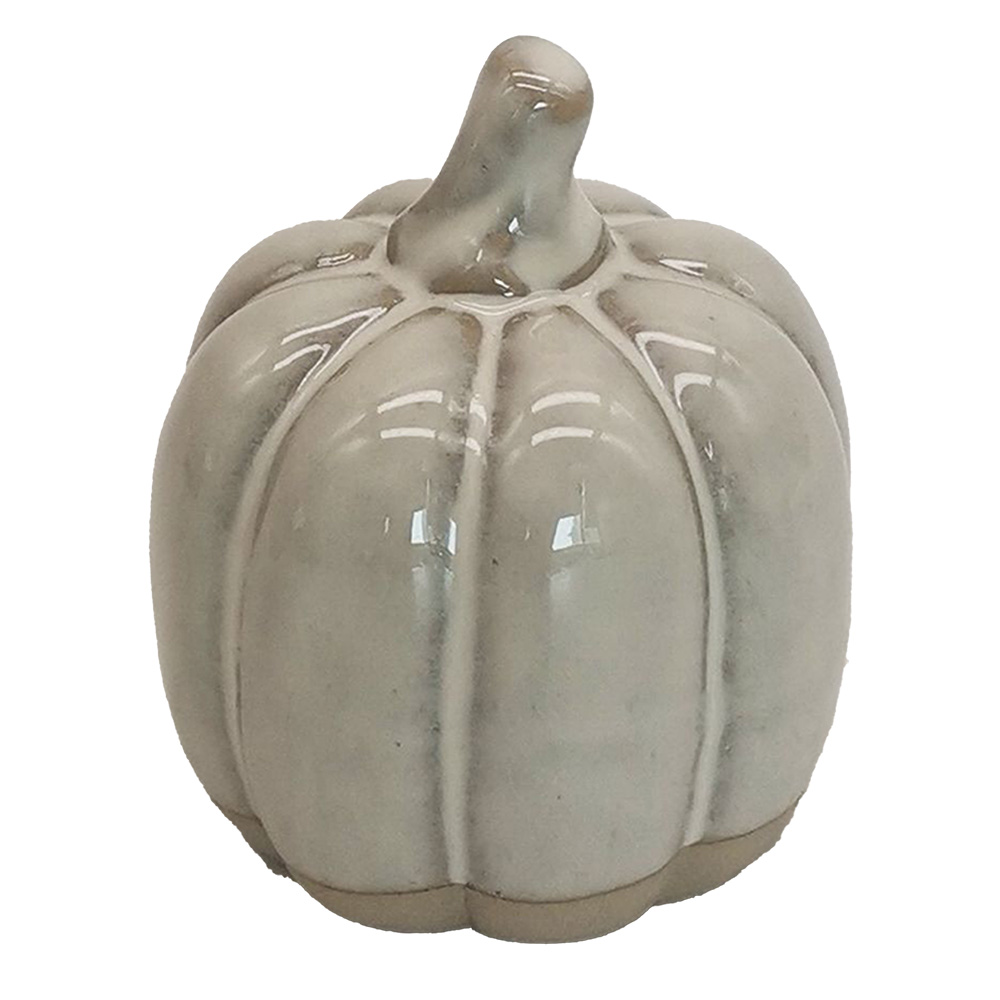 Clayre&Eef Decoratie Pompoen 7 cm Beige Porselein afbeelding