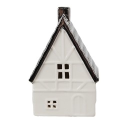 Clayre & Eef Decoratie Huis 12 cm Beige Zilverkleurig Porselein