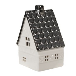 Clayre & Eef Decoration House 12 cm Beige Silver colored Porcelain