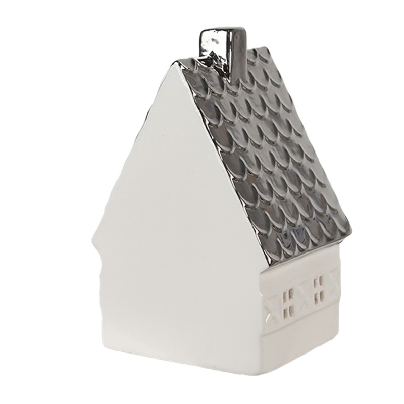 Clayre & Eef Decoratie Huis 12 cm Beige Zilverkleurig Porselein