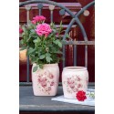 Clayre & Eef Bloempot  12x12x14 cm Roze Keramiek Bloemen