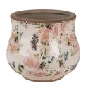 Clayre & Eef Bloempot Ø 16x14 cm Beige Roze Keramiek Bloemen