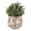 Clayre & Eef Bloempot Ø 16x14 cm Beige Roze Keramiek Bloemen