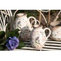 Clayre & Eef Decoratie Kan  17x13x18 cm Beige Roze Keramiek Bloemen