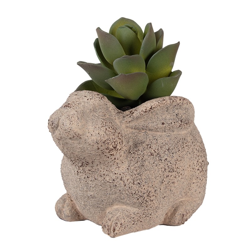 Clayre & Eef Planter Rabbit 17x12x12 cm Beige Ceramic