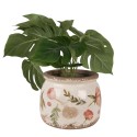 Clayre & Eef Planter Ø 16x13 cm Beige Pink Ceramic Flowers