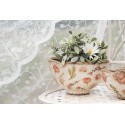 Clayre & Eef Fioriera Ø 21x12 cm Beige Rosa  Ceramica Fiori