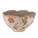 Clayre & Eef Bloempot  Ø 16x9 cm Beige Roze Keramiek Bloemen