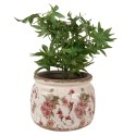 Clayre & Eef Planter Ø 20x15 cm Beige Pink Ceramic Flowers